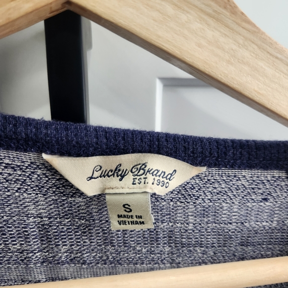 Lucky Brand Thermal Henley Long Sleeve Top Raglan Small - Picture 4 of 6